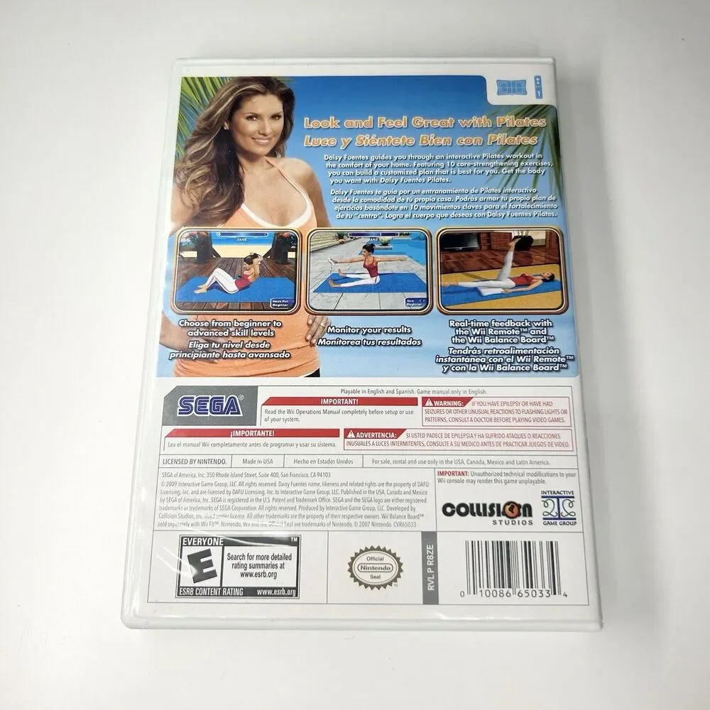 Daisy Fuentes Pilates - Nintendo Wii - Complete w/ Manual 2009 TESTED/WORKING